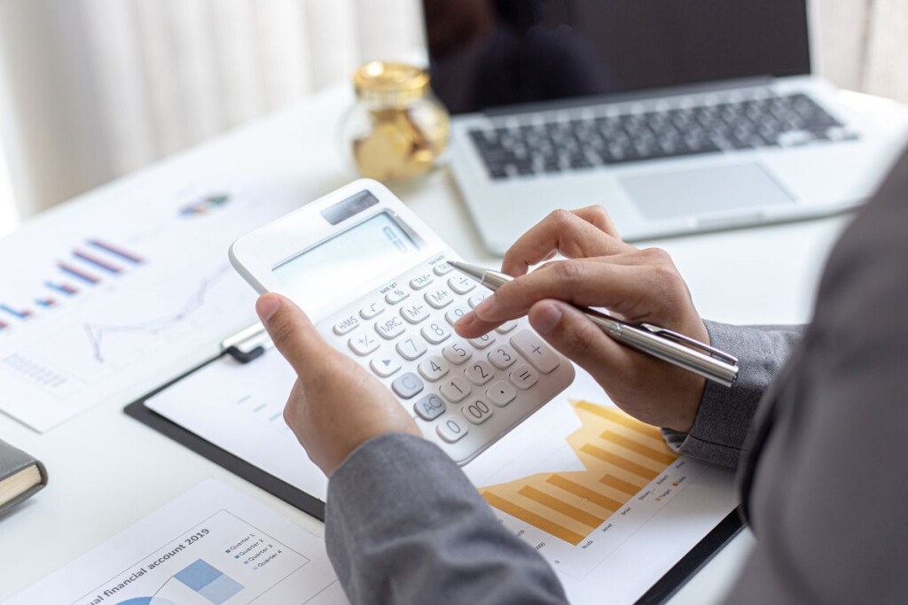 Typing on a calculator